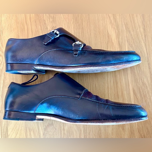 Gucci dark brown Men's Loafers with double monk straps - Picture 6 of 13